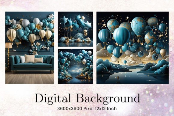 Download Balloon Party Studio Backdrop Overlays - Overlays Collection