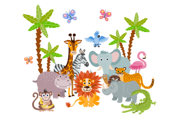 Download African Zoo Animals. Jungle Fauna Cartoo - Zoo animals Collection