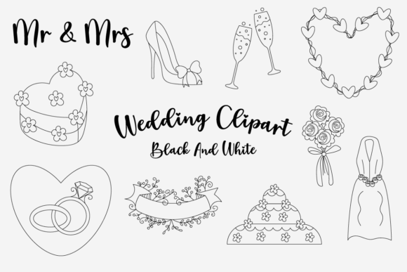 Download Wedding Clipart Black and White Free - Free Collection