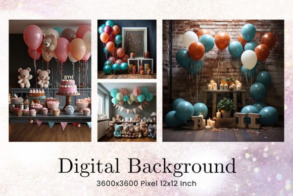 Download Balloon Party Studio Backdrop Overlays - Overlays Collection