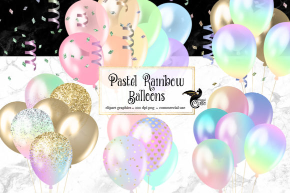 Download Pastel Rainbow Balloons Clipart - Rainbow balloons Collection