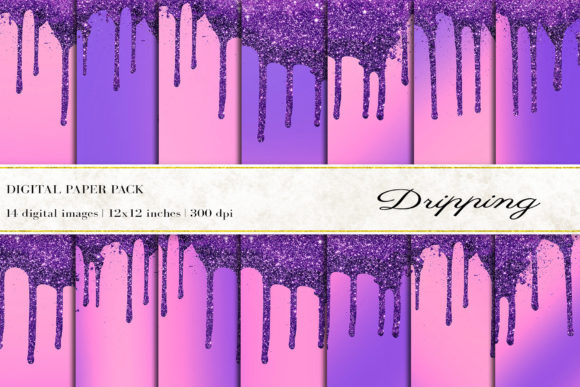 Download Dripping Glitter Digital Papers - Dripping glitter Collection