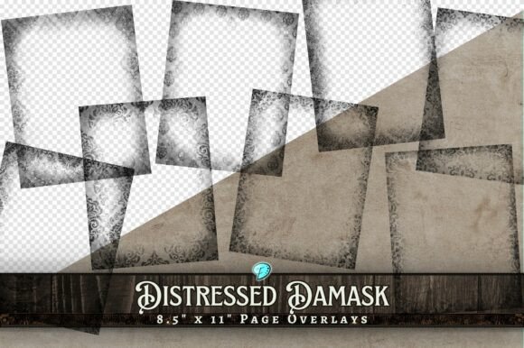 Download Distressed Damask 8.5 X 11 Overlays - Overlays Collection