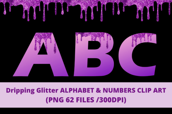 Download Purple and Pink Dripping Glitter Alphabe - Dripping glitter Collection