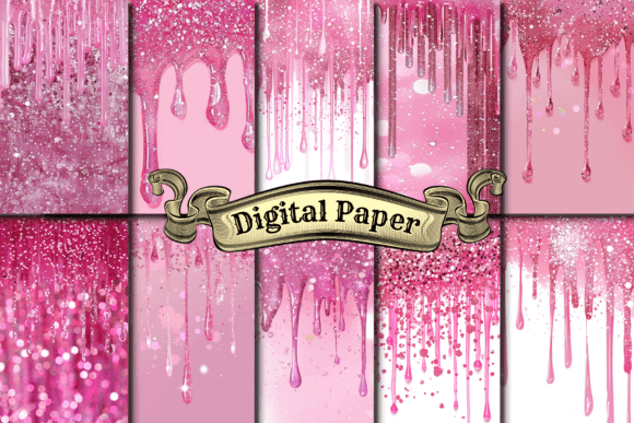 Download Dripping Glitter Digital Paper, Glitter - Premium Resources