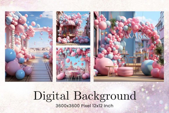 Download Balloon Party Studio Backdrop Overlays - Overlays Collection
