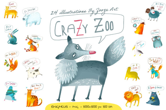 Download Crazy Zoo - Animals Illustrations - Premium Resources