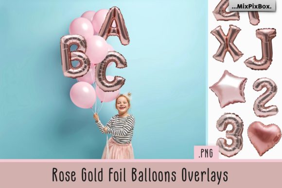 Download Rose Gold Foil Balloons Overlays - Overlays Collection